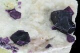 Dark Purple Cubic Fluorite on Quartz - China #94315-3